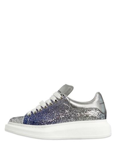Alexander Mcqueen 40mm Gradient Glittered Leather Sneakers