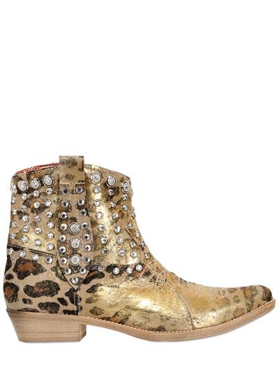 Baldan 30mm Leopard Printed Ponyskin Boots