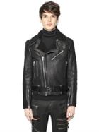 Diesel Black Gold Metallic Effect Shearling Moto Jacket