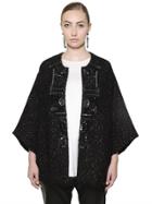 Marina Rinaldi Embellished Wool & Mohair Tweed Coat