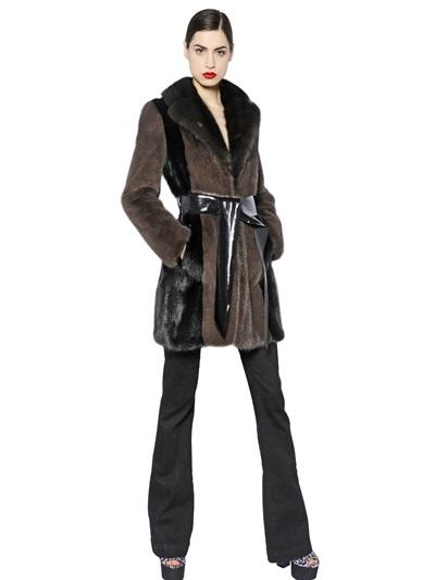Blancha Two Tone Mink & Sable Fur Coat