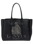 Lanvin Studded Logo Soft Leather Tote
