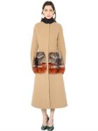 Marni Double Wool Gabardine & Fox Fur Coat