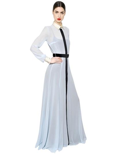 Daniele Carlotta Silk Georgette Dress With Cady Details