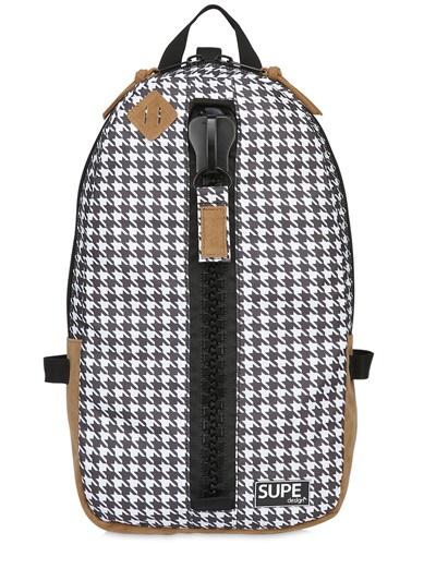 Supe Design Piede De Poule Canvas Day Backpack