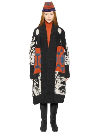 Tak.ori Made In Italy Tak. Ori Made In Italy Wool Jacquard Knit Coat