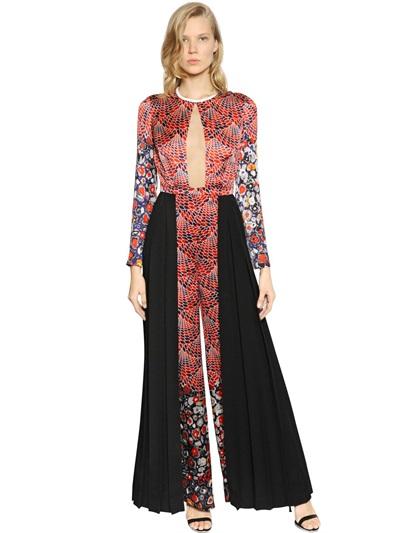 Caterina Gatta Printed Viscose Satin Jumpsuit