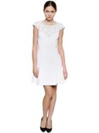 Temperley London Embroidered Lace & Stretch Cady Dress