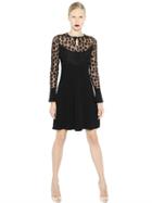 Max Mara Floral Lace & Silk Twill Dress