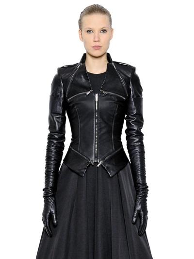 Gareth Pugh Nappa Leather Jacket With Zip Details