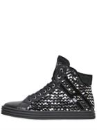 Hogan Rebel Sequined Leather High Top Sneakers