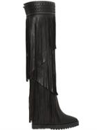 Ivy Kirzhner 120mm Fringed Leather Wedge Boots
