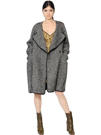 N 21 N&deg;21 Oversized Wool Herringbone Coat