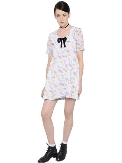Saint Laurent Floral Printed Crepe Dress