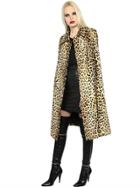 Saint Laurent Leopard Printed Ponyskin Cape