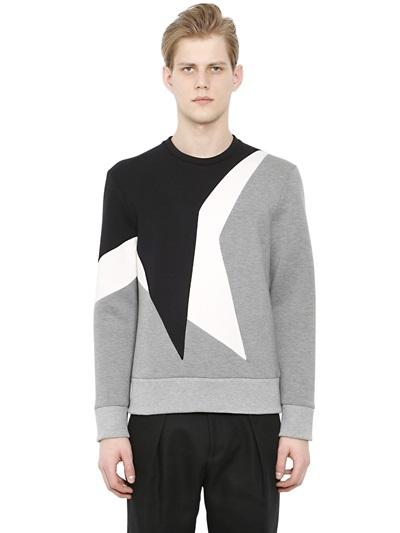 Neil Barrett Color Blocked Neoprene Sweatshirt