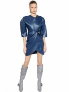 J.w.anderson Nappa Leather Wrap Dress With Buckle