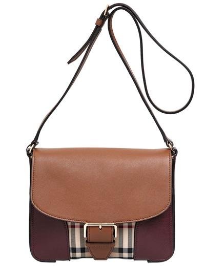 Burberry Dickens Check & Leather Shoulder Bag