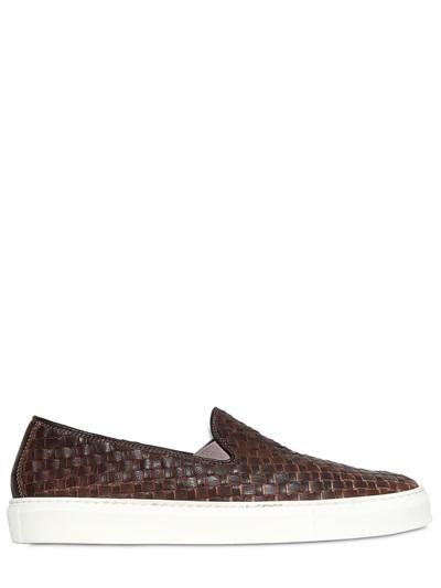 Yab Woven Leather Slip-on Sneakers
