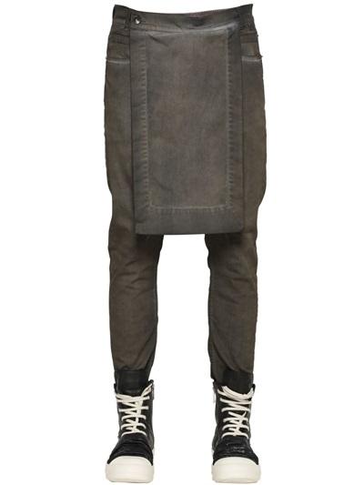 Rick Owens Drkshdw 19cm Paneled Washed Denim Jeans