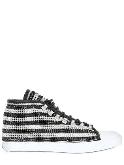 Black Dioniso Swarovski High Top Sneakers