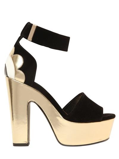 Nicholas Kirkwood 130mm Polly Petal Velvet Sandals