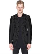 Christophe Terzian Embroidered Linen & Leather Jacket