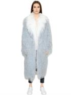 Mate Two Tone Mongolia Fur & Wool Coat