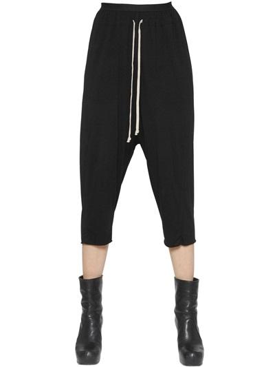 Rick Owens Viscose & Cotton Jersey Pants
