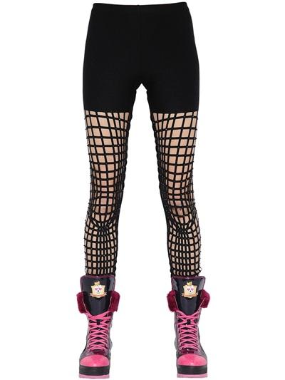Manish Arora Embellished Cutout Jersey Leggings