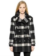 Burberry Brit Weltford Check Wool Blend Peacoat