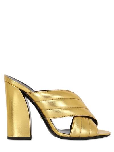 Gucci 110mm Sylvia Metallic Leather Sandals