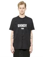 Givenchy Logo Printed Destroyed Cotton T-shirt
