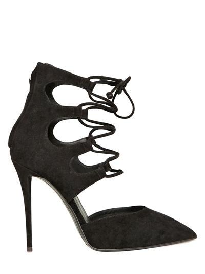 Giuseppe Zanotti - 115mm Suede Lace Up Pumps