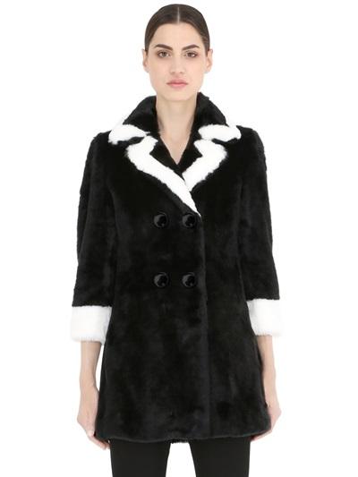 De'hart Faux Fur Coat With Contrasting Trim