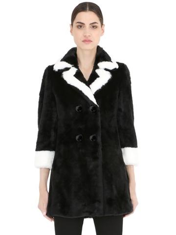 De'hart Faux Fur Coat With Contrasting Trim