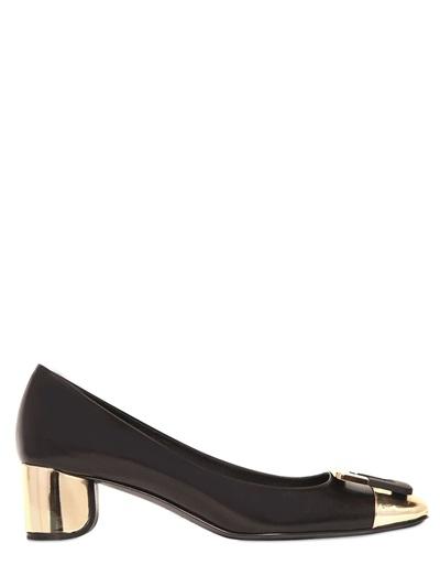 Roger Vivier 45mm U Look Brushed Leather Pumps