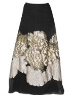 Marina Rinaldi Textured Skirt With Jacquard Patches