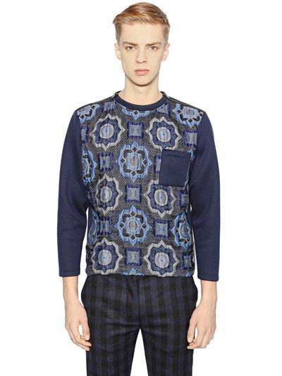 Christian Pellizzari Jacquard & Neoprene Sweatshirt