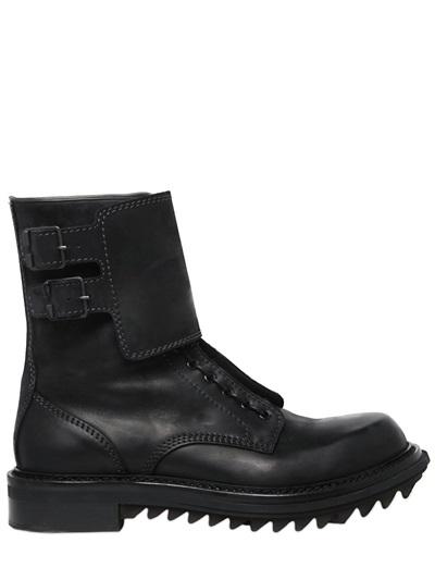 Lanvin Leather Combat Boots