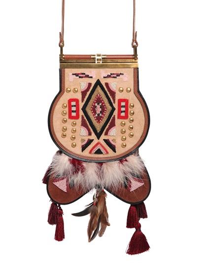 Dsquared2 Embellished Suede Shoulder Bag
