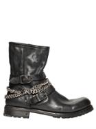 John Varvatos Chains & Buckles Leather Engineer Boots