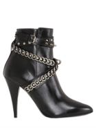 Saint Laurent 105mm Fetish Rings Spikes Leather Boots