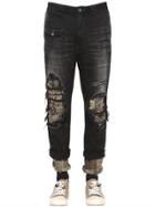 Miharayasuhiro Layered Destroyed Cotton Denim Pants