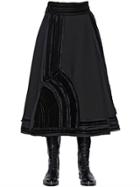 Lanvin Stretch Washed Crepe Midi Skirt