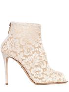 Dolce & Gabbana 105mm Beth Mesh Lace Peep-toe Boots