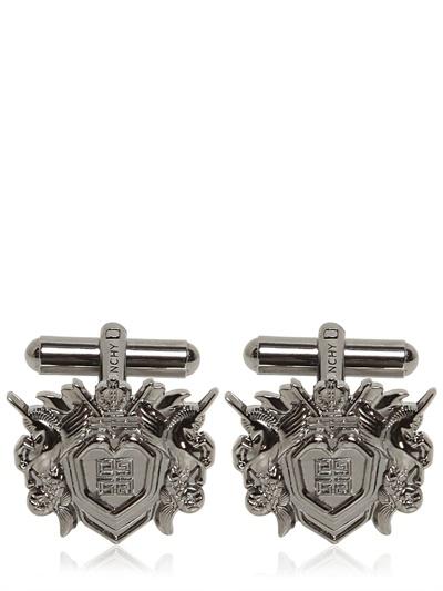 Givenchy Crest Logo Brass Cufflinks
