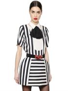 Daniele Carlotta Striped Top With Organza Details