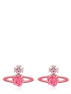 Vivienne Westwood Enameled Rose Orbit Earrings