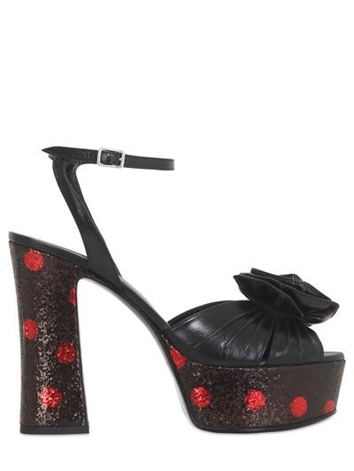 Saint Laurent 125mm Candy Glittered Leather Sandals